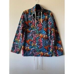 Empyre Retro Vintage Fleece Pull Over Half Zip Draw String - SIZE S -